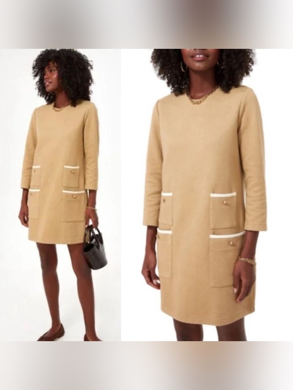 TUCKERNUCK Francoise Mod Mini Dress in Croissant $198 Retail